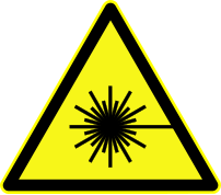 Warning for laserbeam, symbol D-W010 according...