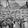 Der Festzug auf dem Marktplatz in Schwyz