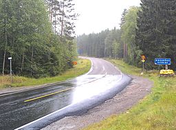 E16 vid gränsen mellan Sverige och Norge