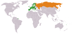 Peta memperlihatkan lokasiRussia and Uni Eropa