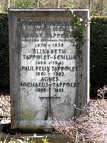 Ernst Tappolet-Schlub (1870–1939) o. Prof. für romanische Philologie an der Univ. Basel, Familiengrab auf dem Friedhof Hörnli, Riehen, Basel-Stadt