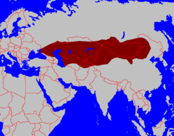 Територия на Тюркския каганат около 600 година
