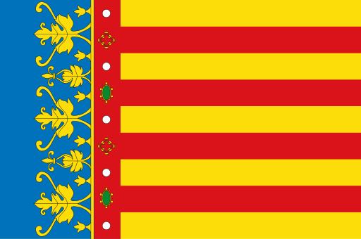 Ficheiro:Flag of the Valencian Community (2x3).svg