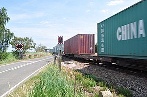 Freight Train through Turves, near to Turves, ...