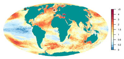 Global cumulative human impact on the ocean Global cumulative human impact on the ocean.png