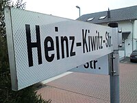 Street sign for Heinz Kiwitz Straße