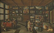 ヒエロニムス・フランケン2世『美術愛好家のキャビネット』17世紀 ベルギー王立美術館所蔵