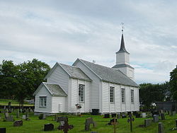 View of Hustad Church, the main church for Hustad Municipality