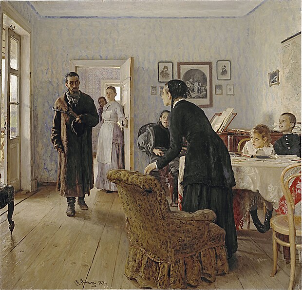 http://upload.wikimedia.org/wikipedia/commons/thumb/1/16/Ilya_Repin_Unexpected_visitors.jpg/620px-Ilya_Repin_Unexpected_visitors.jpg