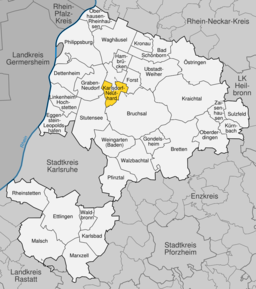 Läget för Karlsdorf-Neuthard i Landkreis Karlsruhe