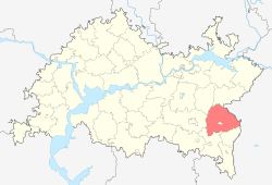 Location of Aznakayevsky District in the Republic of Tatarstan