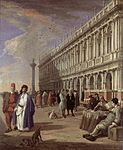 Die Piazzetta und die Biblioteca Marciana, 46 × 39 cm, 1720er Jahre, Oxford, Ashmolean Museum