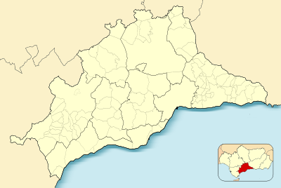 Location map Spain Province of Málaga