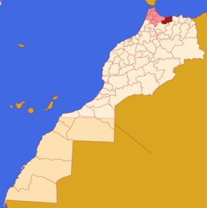 Localização da província em Marrocos.