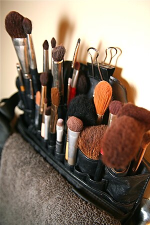 Makeup artists brush kit.
