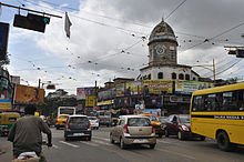 Maniktala crossing with market and clock tower