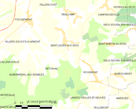 Mapa obce Saint-Léger-aux-Bois