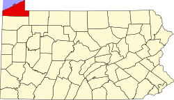 Vị trí quận Erie trong tiểu bang Pennsylvania ở Hoa Kỷ