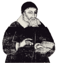 Richard Mather. Dieser Holzstich von John Foster wird um 1670 datiert und ist das älteste bekannte Portrait, das in Nordamerika gedruckt wurde. Möglicherweise war er als Frontispiz für Increase Mathers The Life and Death of that Reverend Man of God, Mr. Richard Mather vorgesehen.