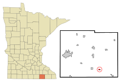 泰歐皮在毛爾縣及明尼蘇達州的位置（以紅色標示）