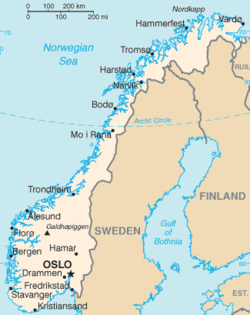 Mapa da Noruega