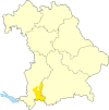 Lage des Landkreises Ostallgäu in Bayern