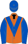 Orange, Royal Blue chevron, sleeves and cap