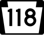 PA Route 118 marker