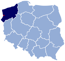 Розташування міста Щецин