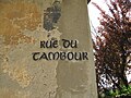 Panneau indicateur de la rue du Tambour.