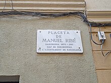 Placa conmemorativa de la plazuela