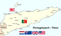Karte von Orten, die in Port.-Timor während der Schlacht um Timor eine Rolle spielten