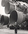 Wernher von Braun and the Saturn V engines at Saturn V, by NASA