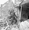 Infantryman of the Stormont, Dundas and Glengarry Highlanders armed with a German Schmeisser MP40