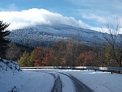 Snow in Serra do Marão in Trás-os-Montes Province