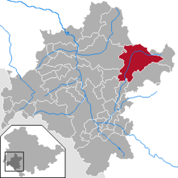 Läget för kommunen Steinbach-Hallenberg i Landkreis Schmalkalden-Meiningen