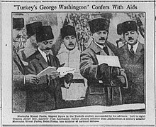 The Abilene Daily Reporter based in Texas, U.S., called Mustafa Kemal "Turkey's George Washington" on 13 October 1922 The Abilene Daily Reporter (Abilene, Tex.), Vol. 24, No. 133, Ed. 1 Friday, October 13, 1922 - DPLA - 4f8cde42a03b2ac9f5ff0aa395b4babf (page 1) (cropped).jpg