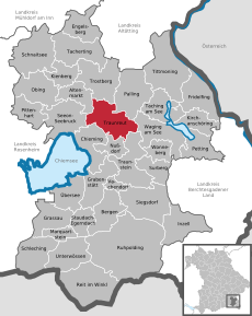 Poziția localității Traunreut