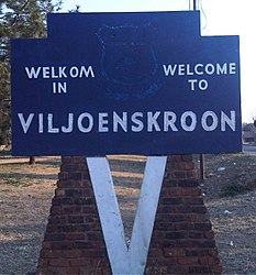 Ortsschild von Viljoenskroon