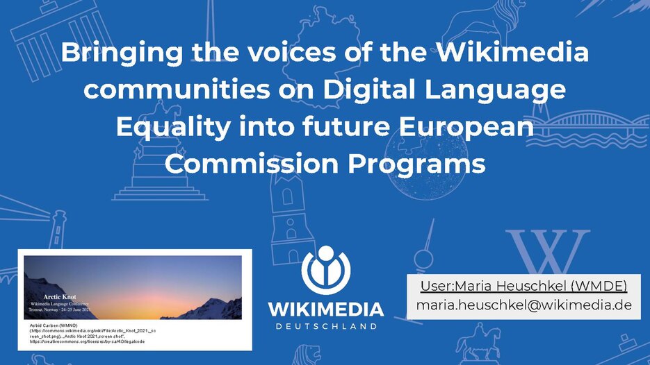 Currently the support and language technologies are concentrated mainly on English, German, French, Spanish and Italian. 53 Partner Consortium is developing for the European Commission a roadmap of projects and events to assure reaching full digital equality by 2030.