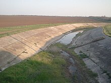 Following Russia's annexation of Crimea, Ukraine blocked the North Crimean Canal, which provided 85% of Crimea's drinking and irrigation water. Bezvodnyi Severo-Krymskii kanal.jpg