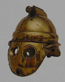 1893 - Paris firefighters: The breathing helmet supplied with the hydraulic air compressor designed by A. C. KREBS.