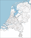 Map showing the municipal boundaries in the Netherlands in 2013