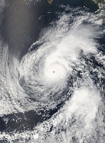 Satellite image of Aletta as a Category 4 hurricane on June 8