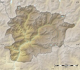 Dolina Madriu-Perafita-Claror na zemljovidu Andore