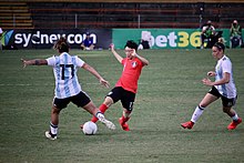 Argentina playing South Korea at the 2019 Cup of Nations Argentina vs Korea Republic, 2019 Cup of Nations, 2019-02-28 Son Hwa-yeon (48780958428).jpg