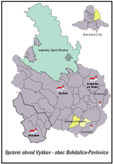 Bohdalice-Pavlovice na mapě