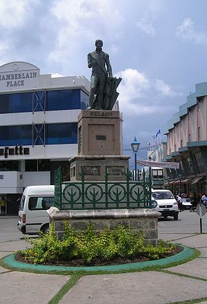 Nelson statue on Trafalgar Square in Bridgetow...
