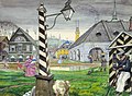 Будочник у будки на рисунке М. В. Добужинского «Город в николаевское время»