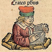 Кратет в образе средневекового учёного в Нюрнбергской хронике (1493)